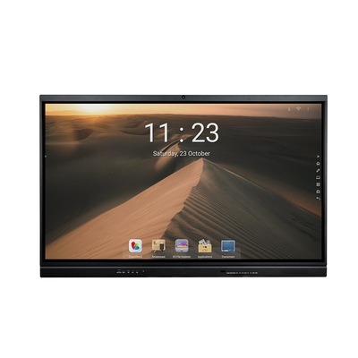 65 Etkileşimli Düz Panel Ekran Akıllı Dokunmatik Ekran Android 11, OPS Cam Mikrofonlu