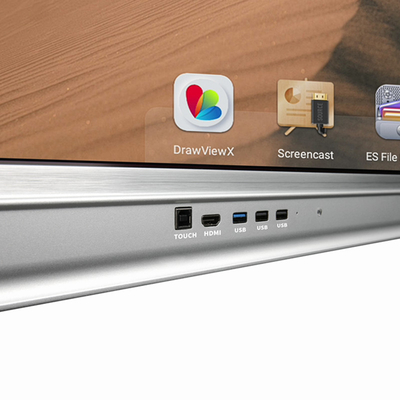 65 Etkileşimli Düz Panel Ekran Akıllı Dokunmatik Ekran Android 11, OPS Cam Mikrofonlu