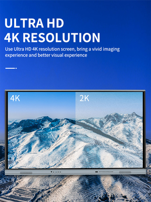 Okul Android 11 75 İnç İnteraktif Düz Panel Çoklu Dokunmatik LED Ekranlı Monitör, Sınıf İçin