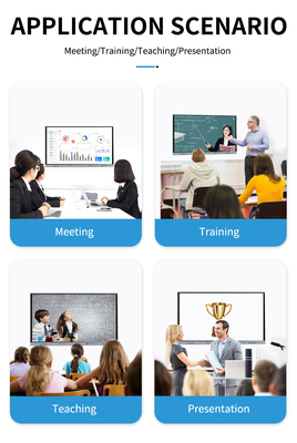 65 İnç LED İnteraktif Beyaz Tahta, Android Akıllı Düz Panel 20/40 Dokunmatik Nokta Kızılötesi Siyah Renk