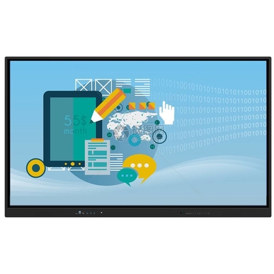 86 Inç Akıllı TV Monitörleri Okul Ofisi Vitrinleri İçin Tüm Bir PC Dokunmatik Ekranı ile Etkileşimli Beyaz Tahta Düz Panel