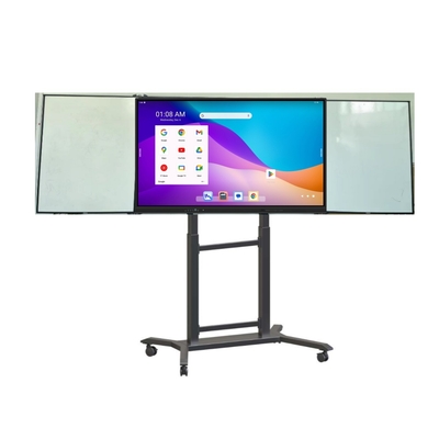 75" android Multi Finger Pen Touch 4K UHD LED Akıllı Blackboard Google PC Kamera Mikrofon Tarayıcısı Yerleşik Hareketli Destek
