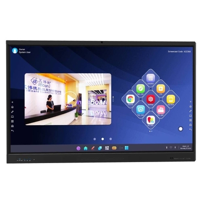 Toplantı ve öğretim için 4K Çözünürlük 86 Inch Led Akıllı Tahta Tüm Bir Bilgisayar İnteraktif Düz Panel Ekranı