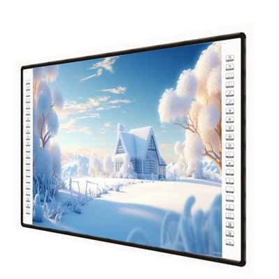 Etkileşimli Projector Taşı 4K 82 85 102 Inch Yan Çubuğu 10 Dokunma Noktası USB PC Kalem Parmak Yazma Beyaz Taş Okullar İçin