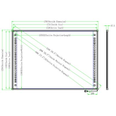 85 Inç Interaktif Tahta Toplantı Eğitim Okulu Öğretimi İçin 10 Nokta Dokunma Noktaları