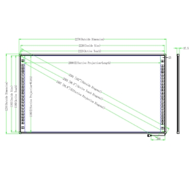 102 Inch Interactive Whiteboard 6: 9 Görünüm oranı renkleri isteğe bağlı