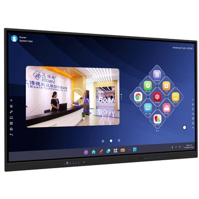 65 75 86 98 Inch LCD Akıllı Tahta Etkileşimli 4mm Tempered Glass Android Windows 10/11 Pro Touch Parmak Akıllı Monitör