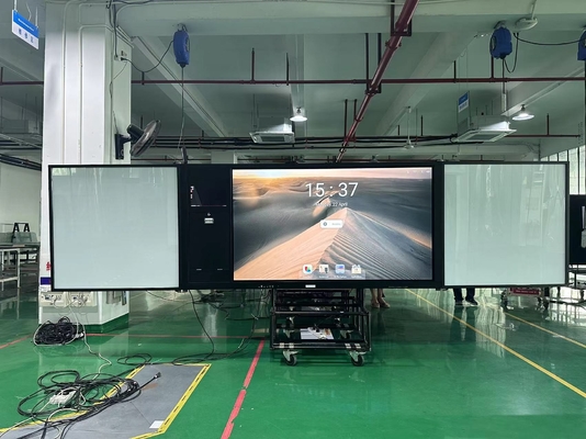 75' Interactive Display Android Windows Multi Touch 4K UHD LED Blackboard Ak levha kamera mikrofon tarayıcısı görüntüleyici