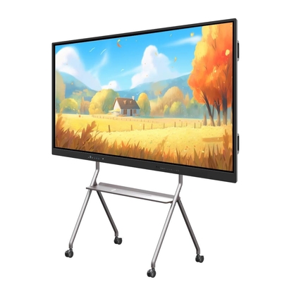 98 inç Akıllı Siyah Çerçeve 20 Dokunma Noktası Çizim Whiteboard Monitörler Işık Sensörü ile Kamera Mikrofon toplantı için