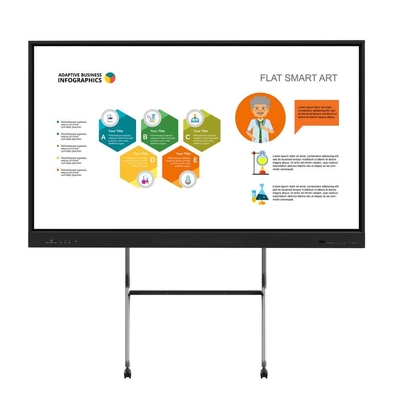 Android 13 LED Etkileşimli Whiteboard 40 Dokunma Noktası 86 inç Akıllı TV Ekranları okul öğretimi için WIFI BT HOTPOT ile