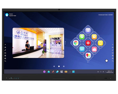 Anti-Glare Interactive Flat Panel Multi Touch Screen Okul toplantısı için Interactive Whiteboard