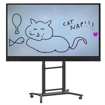 iBoard TV Mobil Araba TV Montaj Yüksekliği Düzenlenebilir 42''- 86" etkileşimli düz panel Trolley Stand Bracket Floor Stand