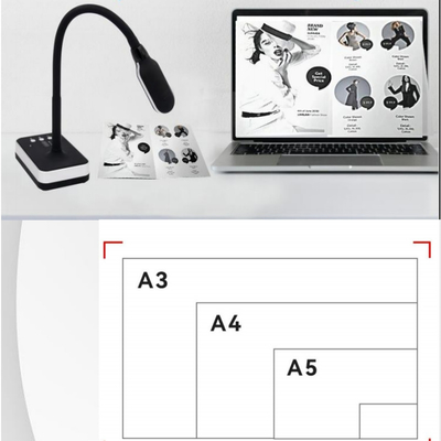 USB 2.0 Görüntüleyici Belge Kamera Tarayıcısı A3 A4 A5 boyutu