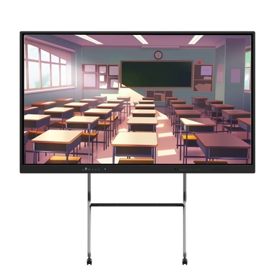 4K 65 75 86 98 110 inç Parlama karşıtı tempered Panel Interactive Smart Whiteboard IR Monitor Super Slim Frame okul toplantısı eğitim etkinliği için bilgisayar monitörü