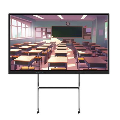 4K 65 75 86 98 110 inç Parlama karşıtı tempered Panel Interactive Smart Whiteboard IR Monitor Super Slim Frame okul toplantısı eğitim etkinliği için bilgisayar monitörü