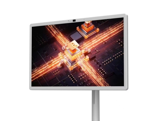 32 inç beyaz taşınabilir ktv restoran gösterme odası sahne dokunmatik android paneller taşınabilir tekerlekli tablet bir kamera ve hoparlör
