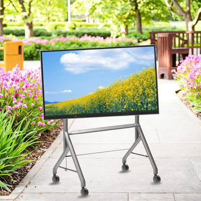 Yeni Gelen Etkileşimli Beyaz Tahta Standı Hareketli 42 İla 75 İnç TV Monitör Kaldırma Mobil Standı Maksimum Taşıma Kapasitesi 60KG Güçlü Tekerlekler Etkileşimli beyaz tahta mobil standı için Kolay Hareket