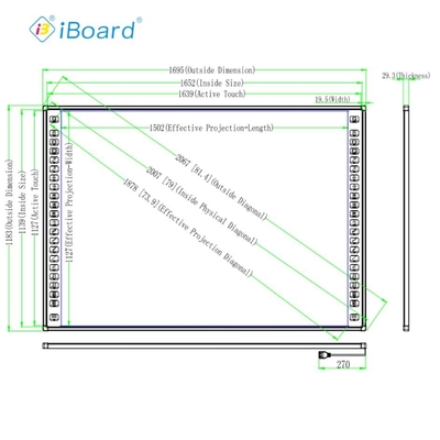 82 inç Interactive Whiteboard Akıllı Tahta Whiteboard IR Dokunmatik Tahta