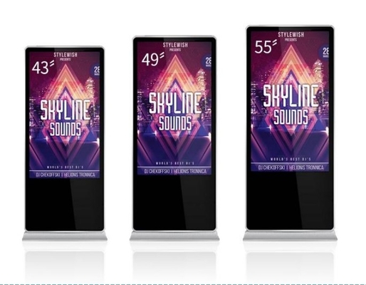 43 inç Altta Kalkan Dijital İşaret Ekranı 178 Derece FCC Onay Reklam Kiosku Kapasitatif Android veya Windows Sistemi ile Dokunma