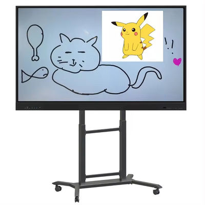 IBoard Yüksekliği Ayarlanabilir 42 "-86" Araç Çoklu Mobil TV Arabası Etkileşimli Düz Panel Akıllı Whiteboard VESA 100 * 100-800 * 600mm