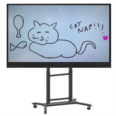 IBoard Yüksekliği Ayarlanabilir 42 "-86" Araç Çoklu Mobil TV Arabası Etkileşimli Düz Panel Akıllı Whiteboard VESA 100 * 100-800 * 600mm