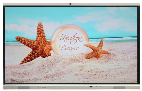65 Etkileşimli Düz Panel Ekran Akıllı Dokunmatik Ekran Android 11, OPS Cam Mikrofonlu