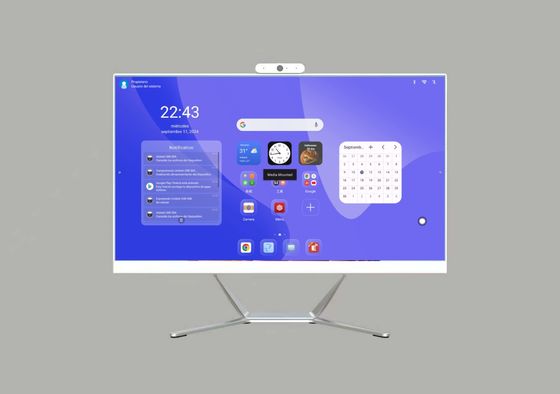 Fabrika Direkt 21.5' 23.8' 27 Inç Masaüstü Monitörü Web Kamerasıyla Tümü Bir Android ve Win Sistemi Kapasitif Dokunma
