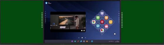 IBoard 4K 75 inç ekran birbirine bağlı yan panellerle Yeşil Siyah Beyaz Renk Android Windows Sistem Eğitim için katlanabilir
