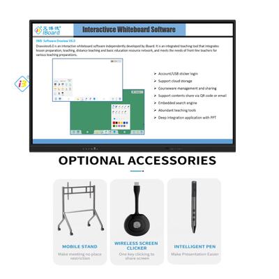 2026 Yeni gelenler 4K UHD Çözünürlüğü Android 13/14 OS 50 Dokunma Noktası Etkileşimli Beyaz Tahta Öğretim ve Toplantılar için Akıllı Tahta