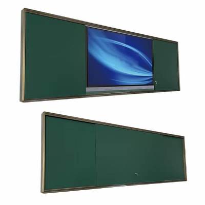 Akıllı Blackboard Sliding 75 86 Inch Panel Board Beyaz Yeşil Touch Panellerle Seçilebilir Duvar Montajlı Android Windows İşletim Sistemi Sınıf Toplantısı Ofisi için