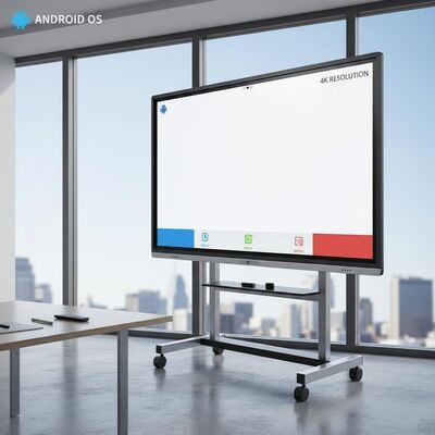 Eğitim ve ofis toplantıları için 110 Inç 4K Çözünürlük Android OS Interactive Whiteboard Smart Board
