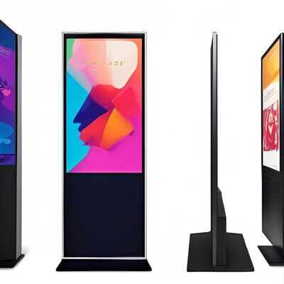 iBoard 43 Inch Yer Taşıma Dikey LCD Dokunmatik Ekran İç mekan Akıllı Reklam Ekranı Dijital İşaret Reklam Oyuncusu
