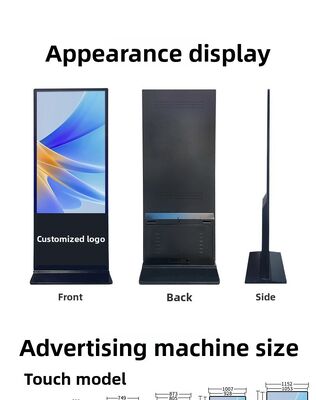 43 50 55 İnç Zemin Ayaklı Ticari Lcd Reklam Ekranı Dokunmatik Ekran Monitör Dijital Tabela Kiosk