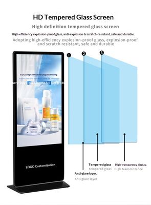 43/55 HD İçerideki Dikey Reklam Kiosku Tüm-Bir LCD Ekran Dokunmatik Etkileşimli Ekran Dijital İşaret