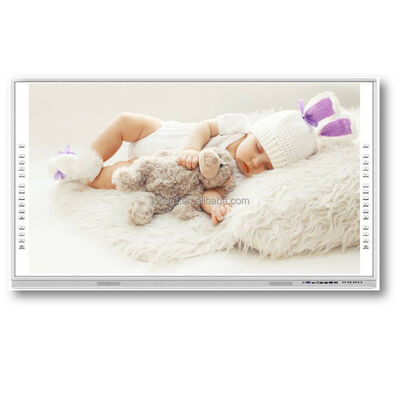 Çeşitli Diller İsteğe Bağlı Hepsi Birde Etkileşimli Tahta 75 Inç Etkileşimli Ekran Boyutu ve Galvanize Demir Çelik Yaprak Arka Sayfa İşbirliğini Destekleyen Malzeme