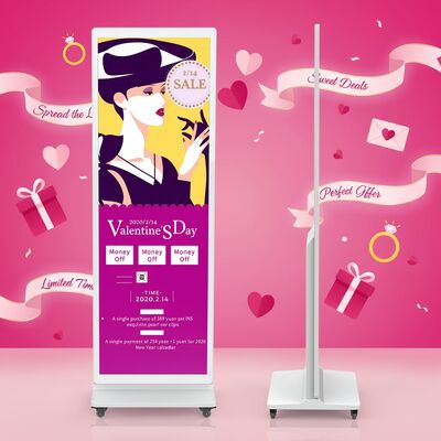 iBoard 43 Inch Yer Taşıma Dikey LCD Dokunmatik Ekran İç mekan Akıllı Reklam Ekranı Dijital İşaret Reklam Oyuncusu