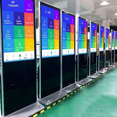 iBoard 43 Inch Yer Taşıma Dikey LCD Dokunmatik Ekran İç mekan Akıllı Reklam Ekranı Dijital İşaret Reklam Oyuncusu