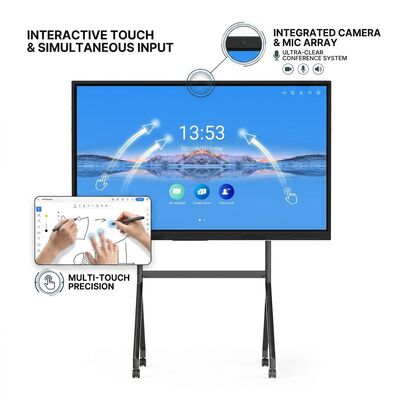 Eğitim Yazılım Sütü ile Sınıf İçin Iboard LCD Akıllı Tahta 75 Inç Etkileşimli Dokunmatik Panel