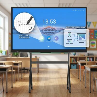 Eğitim Yazılım Sütü ile Sınıf İçin Iboard LCD Akıllı Tahta 75 Inç Etkileşimli Dokunmatik Panel