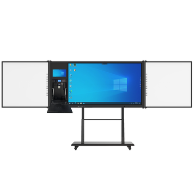 AIO 75 Inch Akıllı Dokunmatik Panel Android Cam Mikrofonlu Win Yanlı Taşlar Mobil Stand Toplantı Üniversitesi