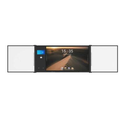 AIO 75 Inch Akıllı Dokunmatik Panel Android Cam Mikrofonlu Win Yanlı Taşlar Mobil Stand Toplantı Üniversitesi