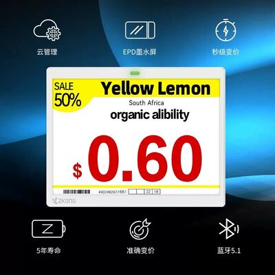 Super Market E-Ink Display Price Tag 4 Color Electronic Shelf Label