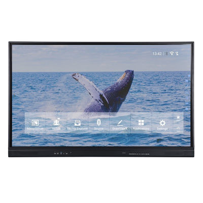 İş Toplantısı İçin 75 "LCD Akıllı Tahta Parmak Kızılötesi Dokunmatik