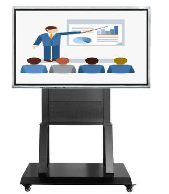220LBS Elektronik Mobil Stand 800x600mm Siyah Metal Dokunmatik Ekran Monitör için 52-86 İnç