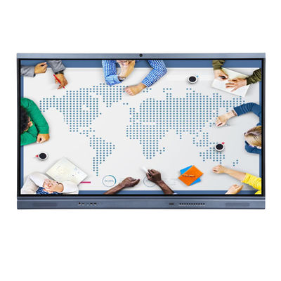75" NFC yerleşik kamera ve mikrofon Etkileşimli Düz Panel İş ve Sınıf için 4K Etkileşimli beyaz tahta