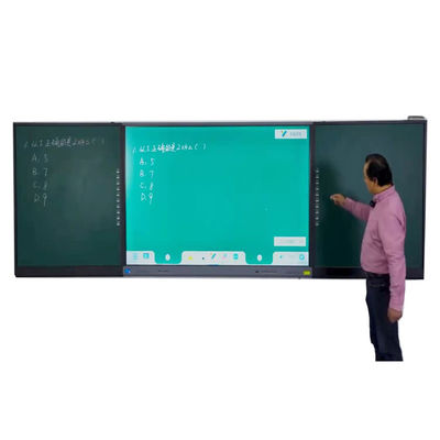 Akıllı Blackboard 75 86 Inch Ekran Çoklu Parmaklı Etkileşimli Dokunmatik Yan Çubuğu Sol Sağ Tahta Sınıf Öğrencisi İçin