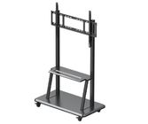 220LBS Electronic Mobile Stand 800x600mm Black Metal 52-86 Inch For Touch Screen Monitor
