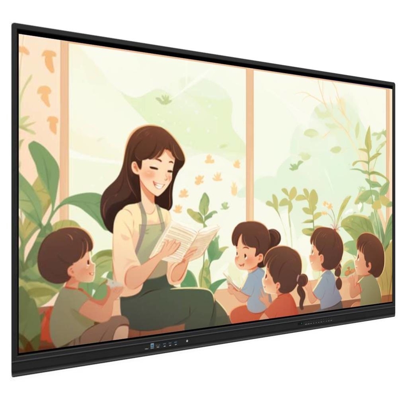 Hepsi Birde Etkileşimli Tahta 65 75 86 Inch Media Player Multi Touch IR Noktaları Eğitim Ofisi İçin Akıllı TV Taşı