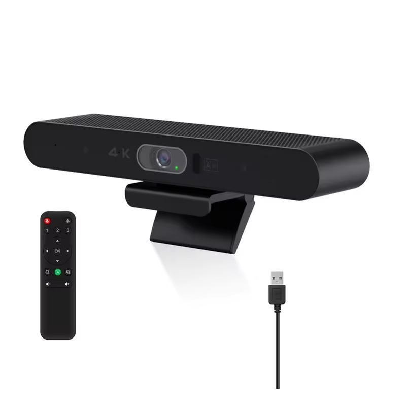4K Konferans Kamerası USB Video Çubuğu All-in-One TV PC Video Ses Çubuğu AI Otomatik Çerçeveleme Konferans Kamerası