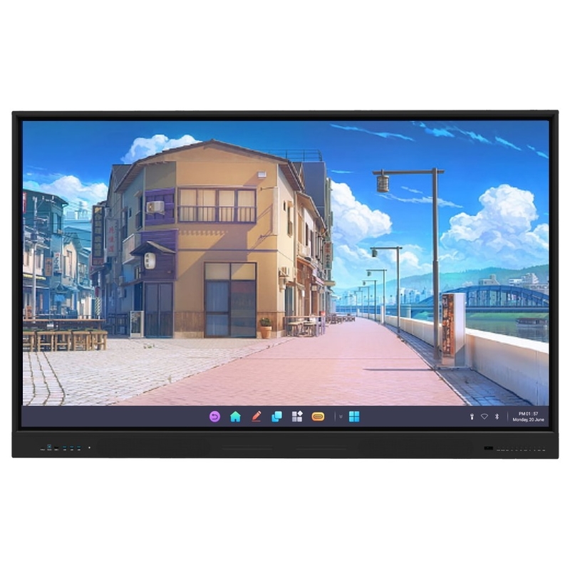 500cd/m2 Parlaklık Android OS 14 ve veya Gri Siyah Çerçeve Rengi ile LCD Akıllı Pano